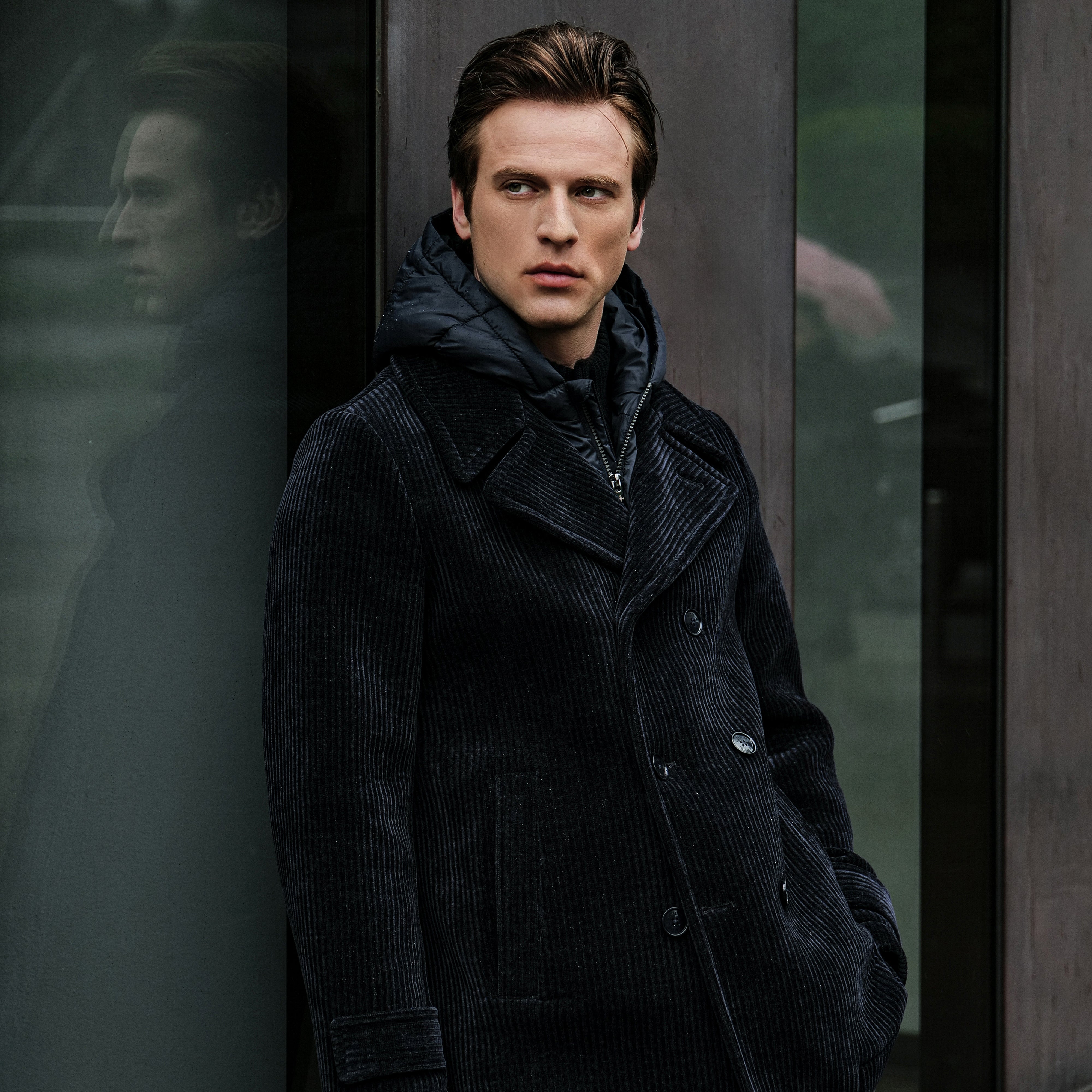 ジャケット・アウター Made in Italy, Black coat, High fashion Black Italian Leather Coat Jacket--Made In Italy--Front