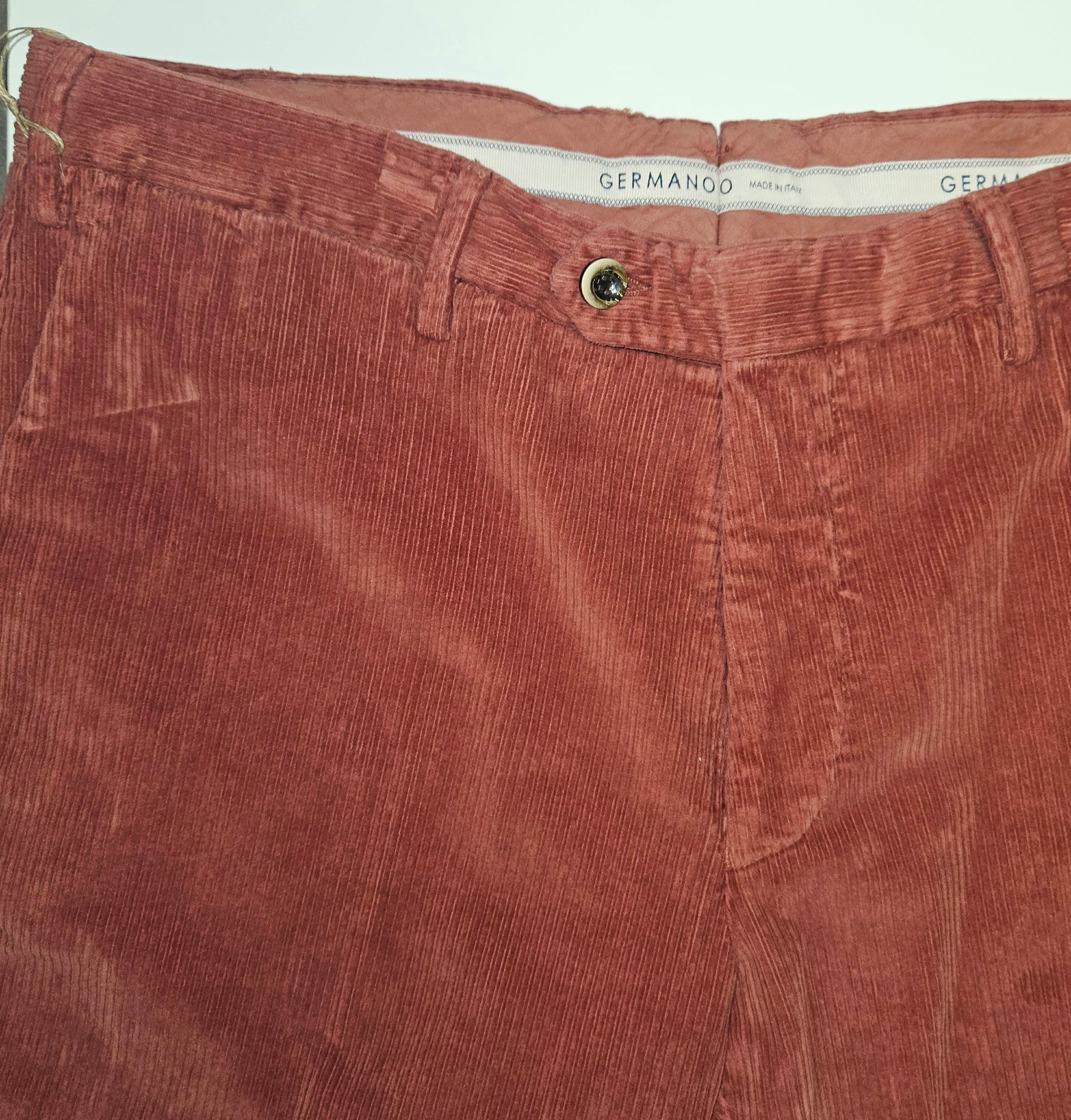 Germano 1952 Corduroy Chinos in Red in cotton stretch.
