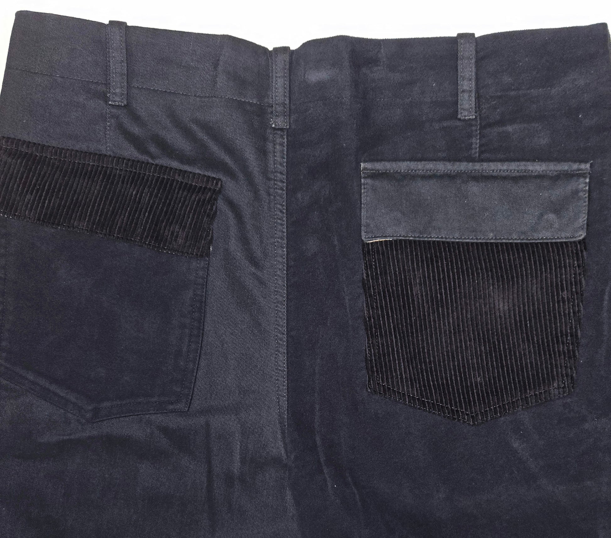Germano 1952 Cotton Chinos in blue with corduroy detailing.