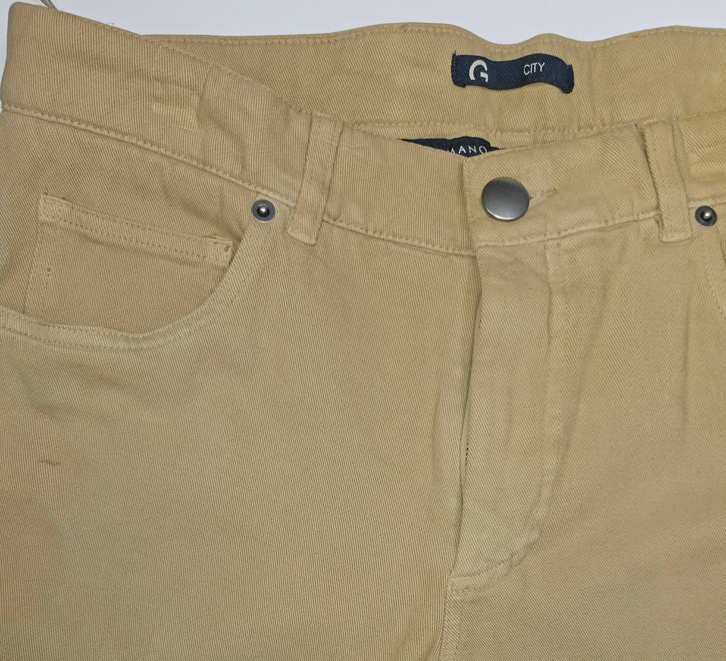 Germano 1952 elasticated cotton blend chinos in beige.