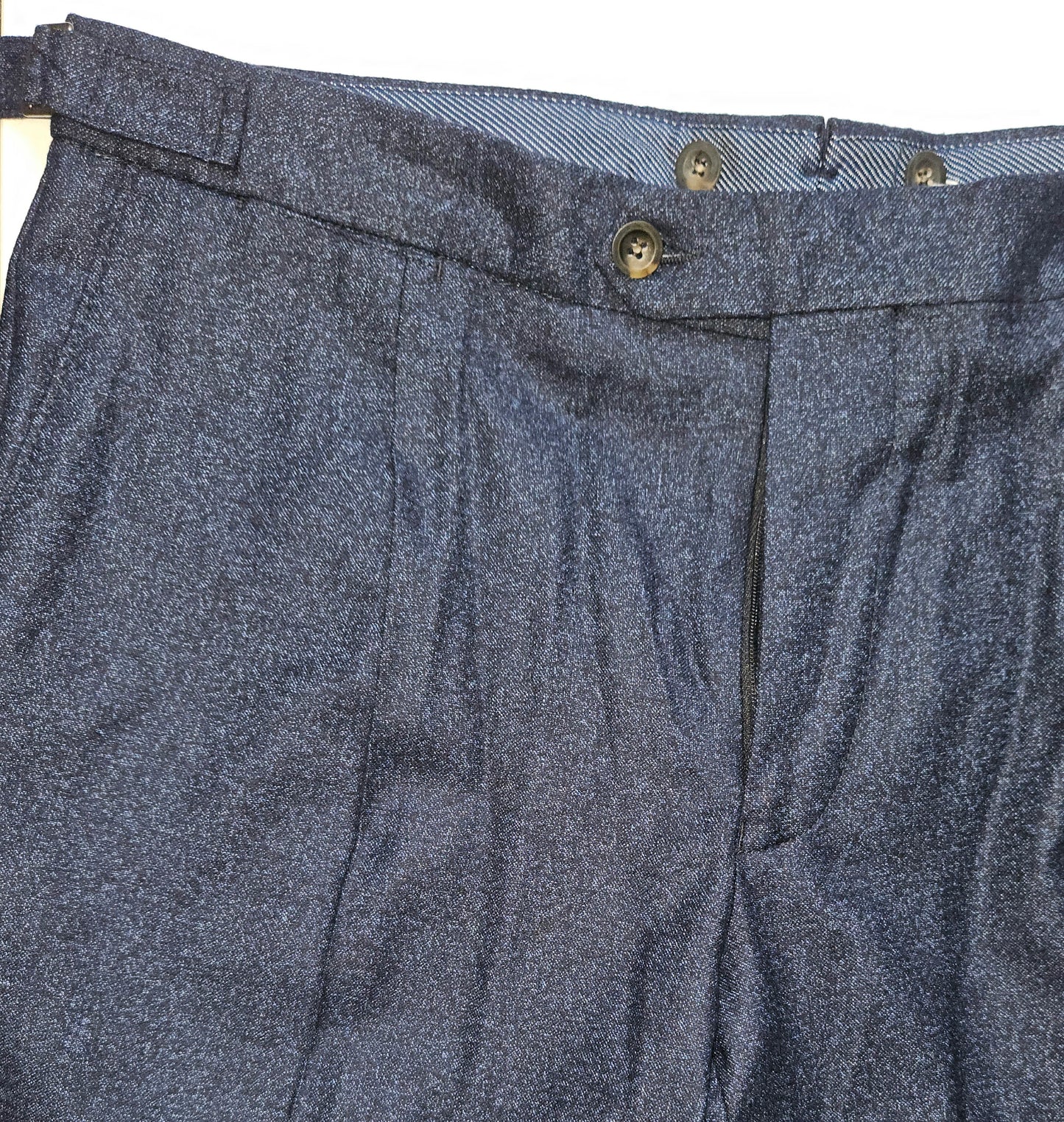Germano 1952 Virgin Wool blend denim effect trousers.