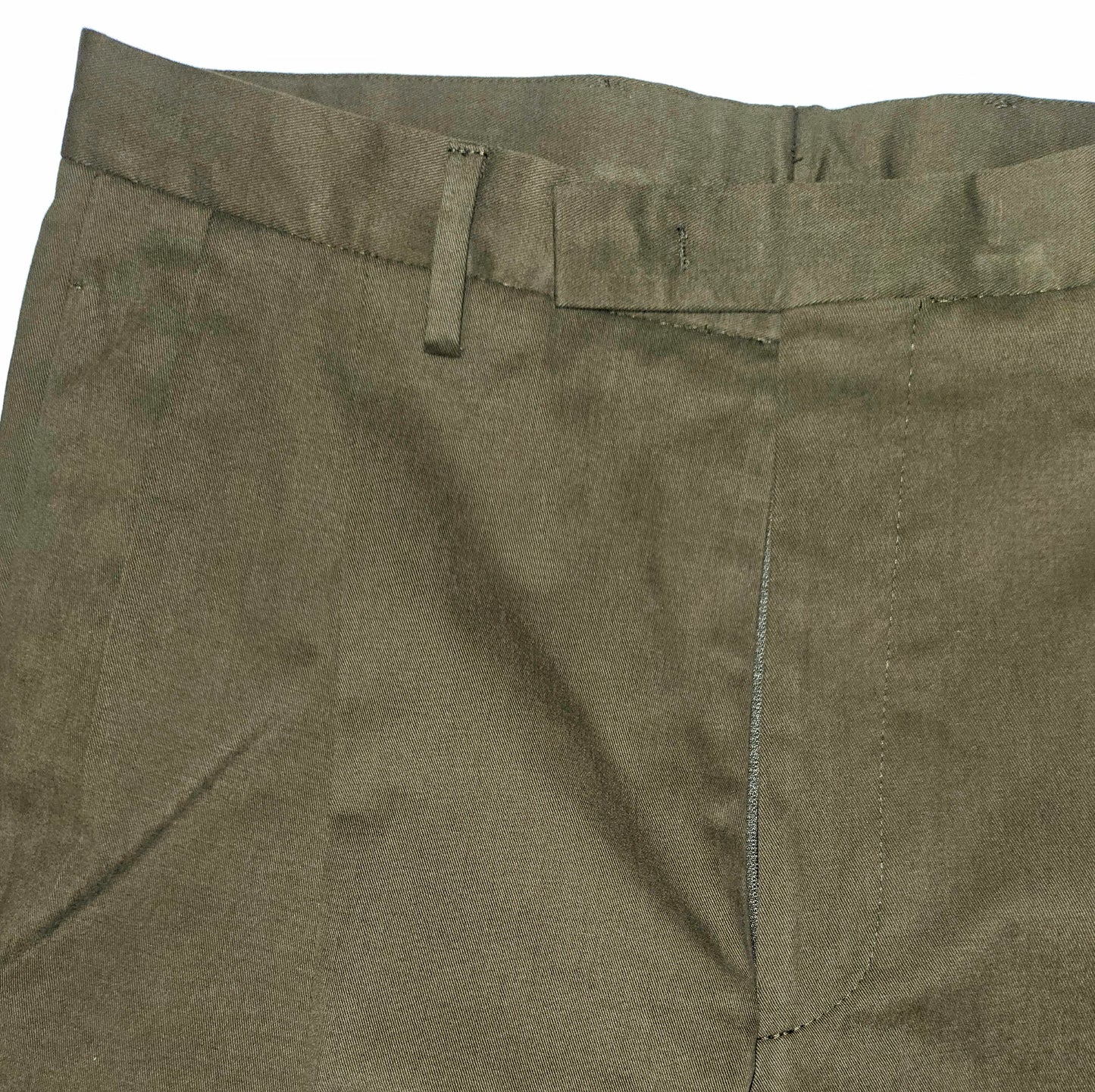 Germano 1952 elasticated cotton blend trousers in miltary.