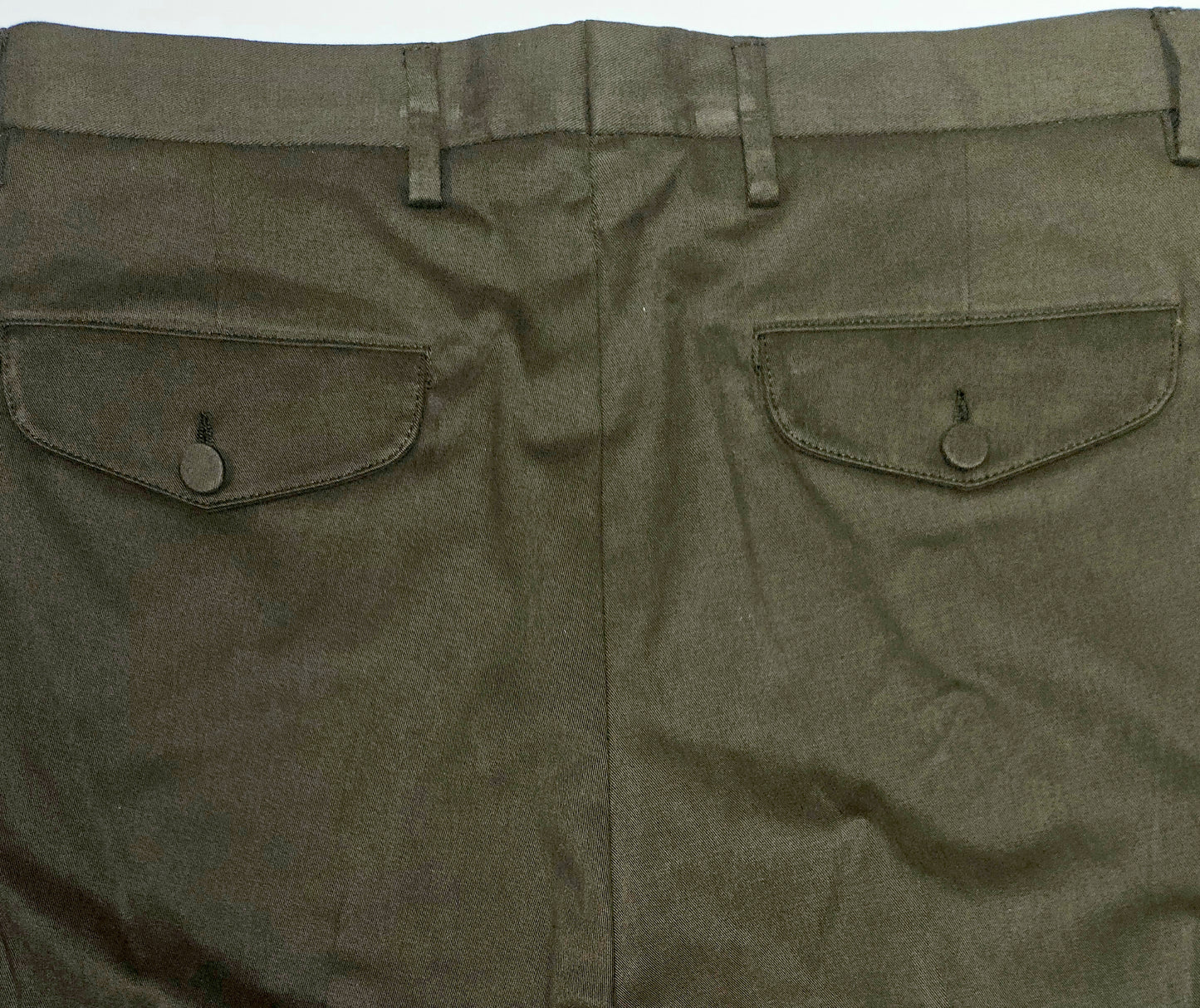 Germano 1952 elasticated cotton blend trousers in miltary.