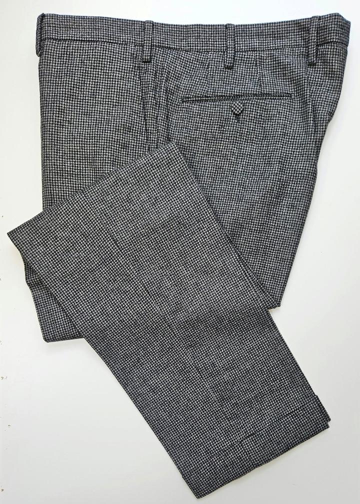 Germano 1952 Virgin Wool stretch trousers in checker grey.