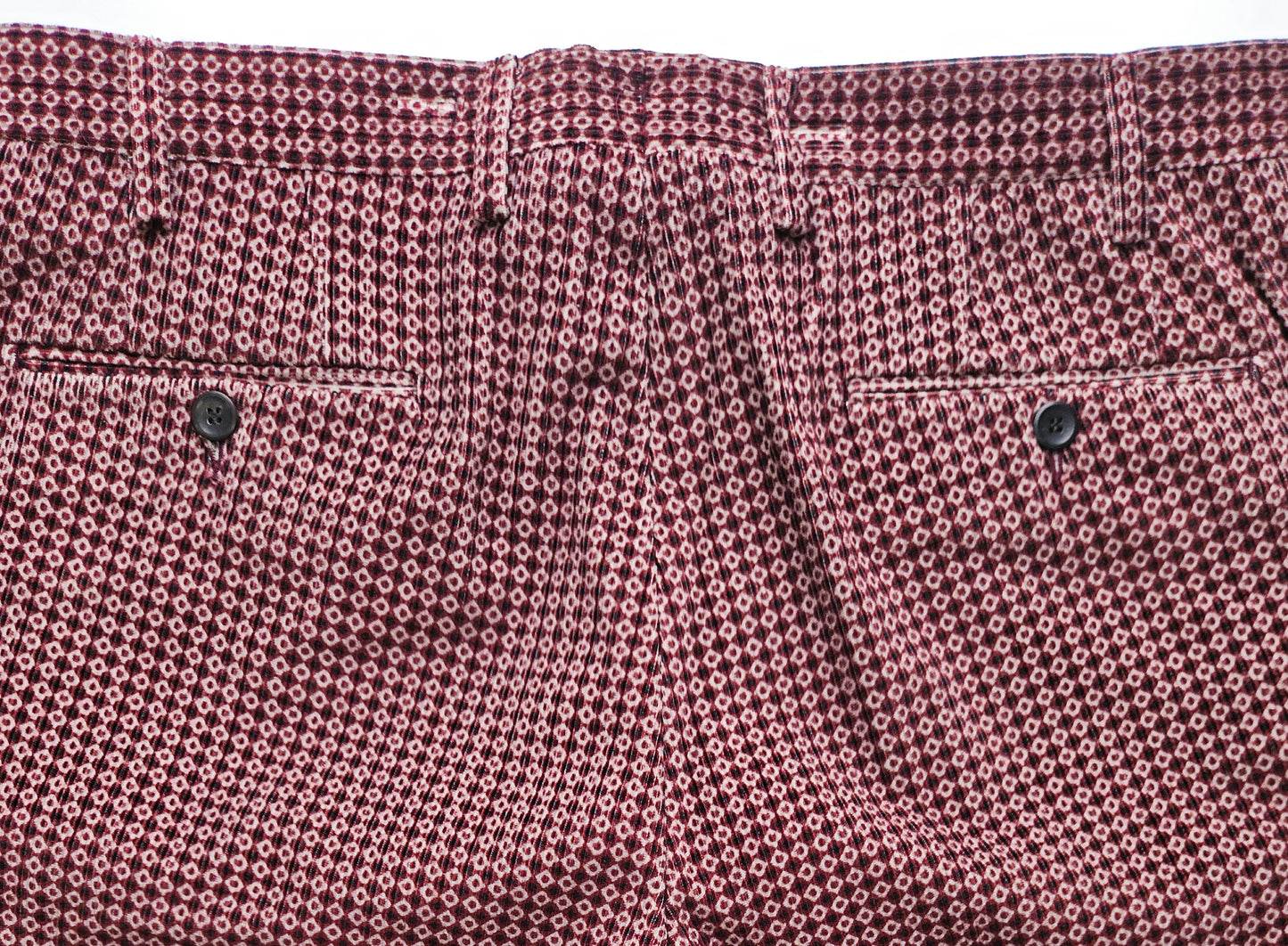 Germano 1952, 100% cotton red trousers with pattern.