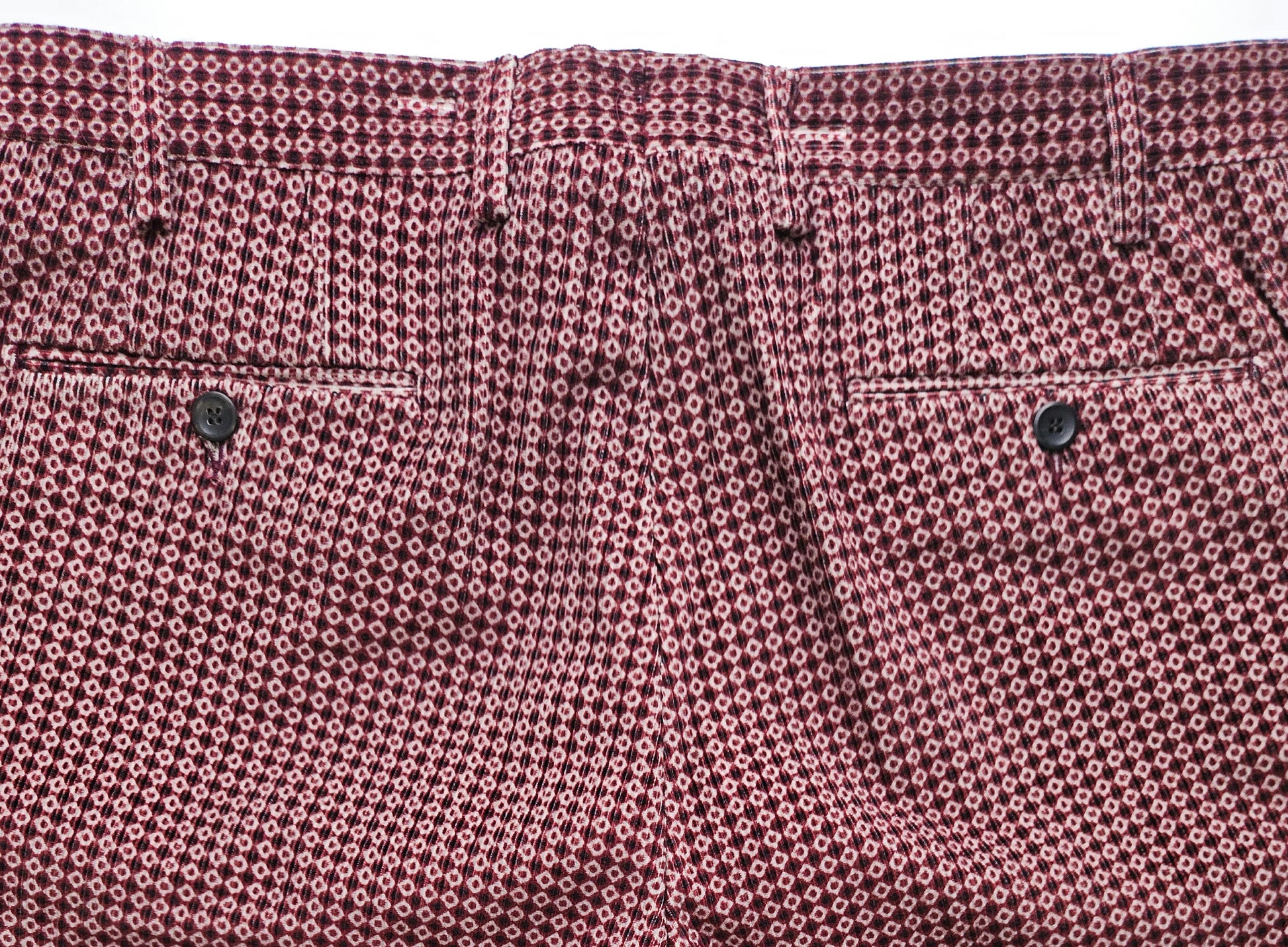 Germano 1952, 100% cotton red trousers with pattern.