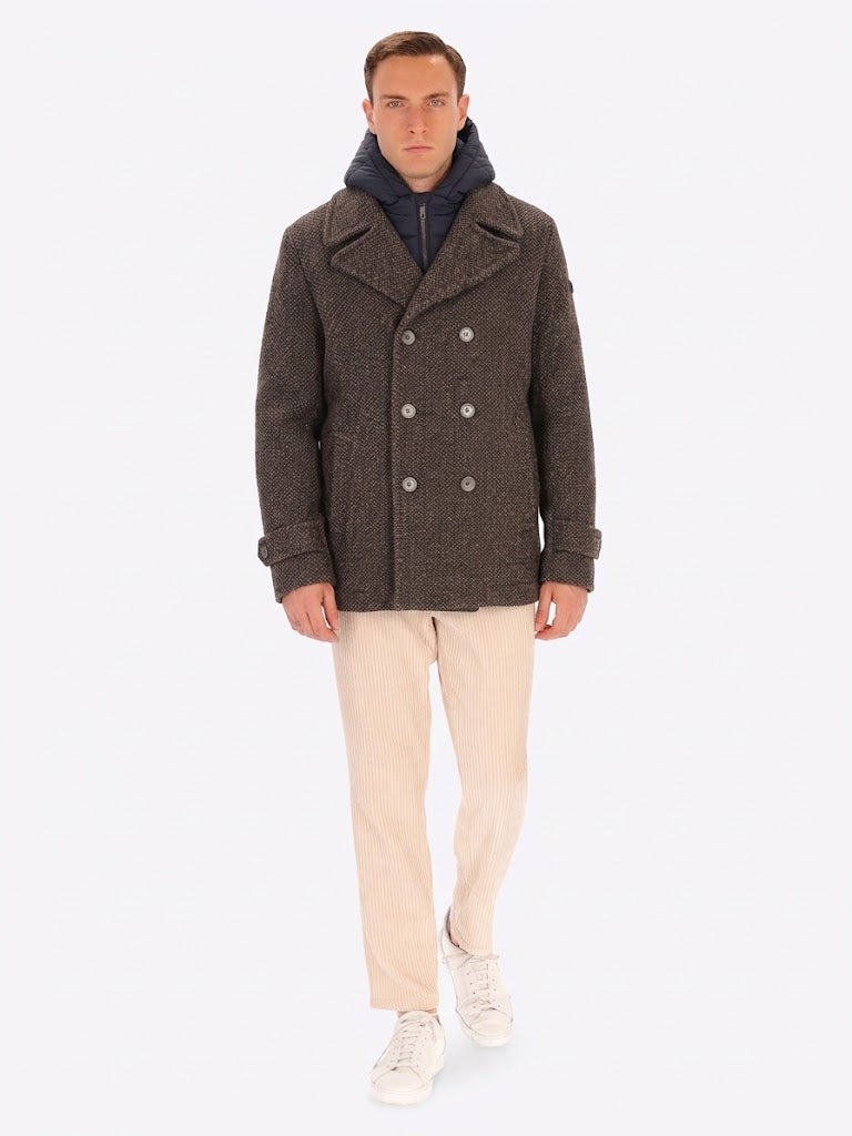 DISTRETTO 12 - WOOL BLEND PEACOAT BLASIUS WITH DETACHABLE INSERT