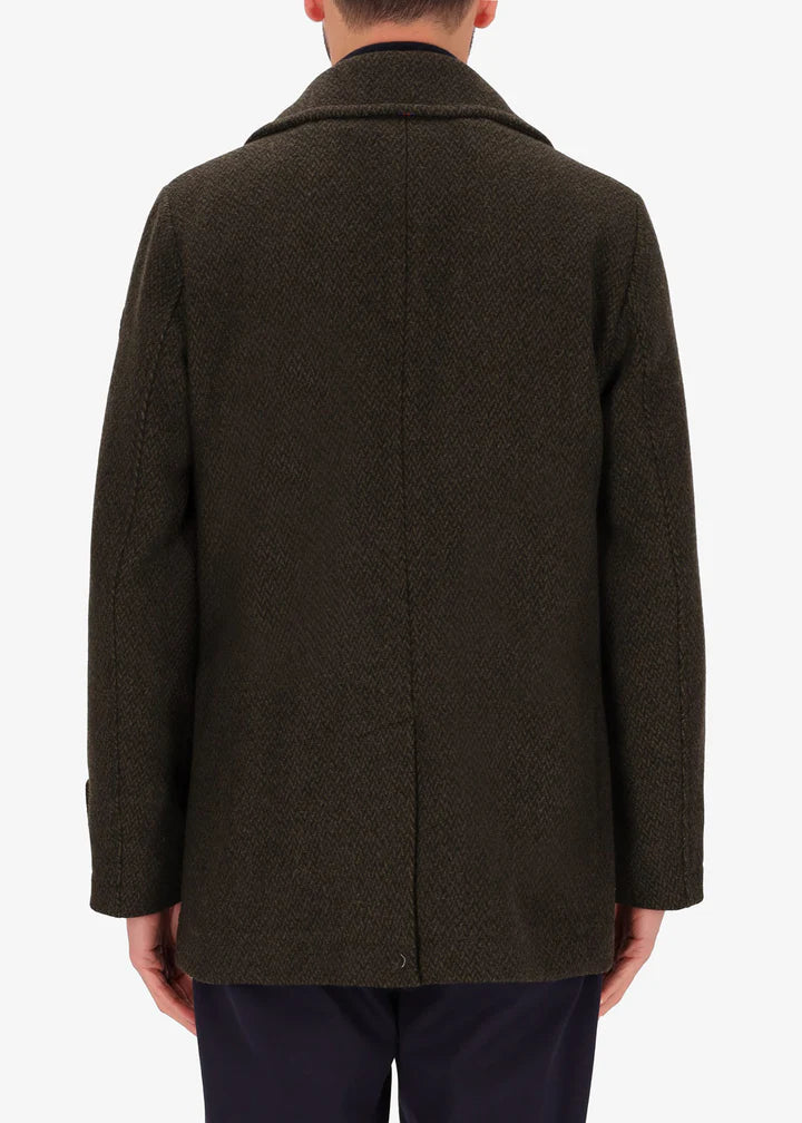 Distretto12 peacoat Camilo in miltary green.