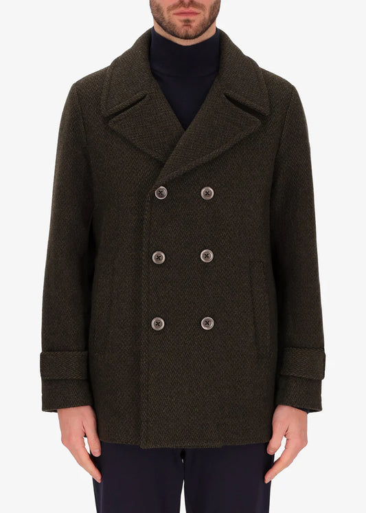 Distretto12 peacoat Camilo in miltary green.