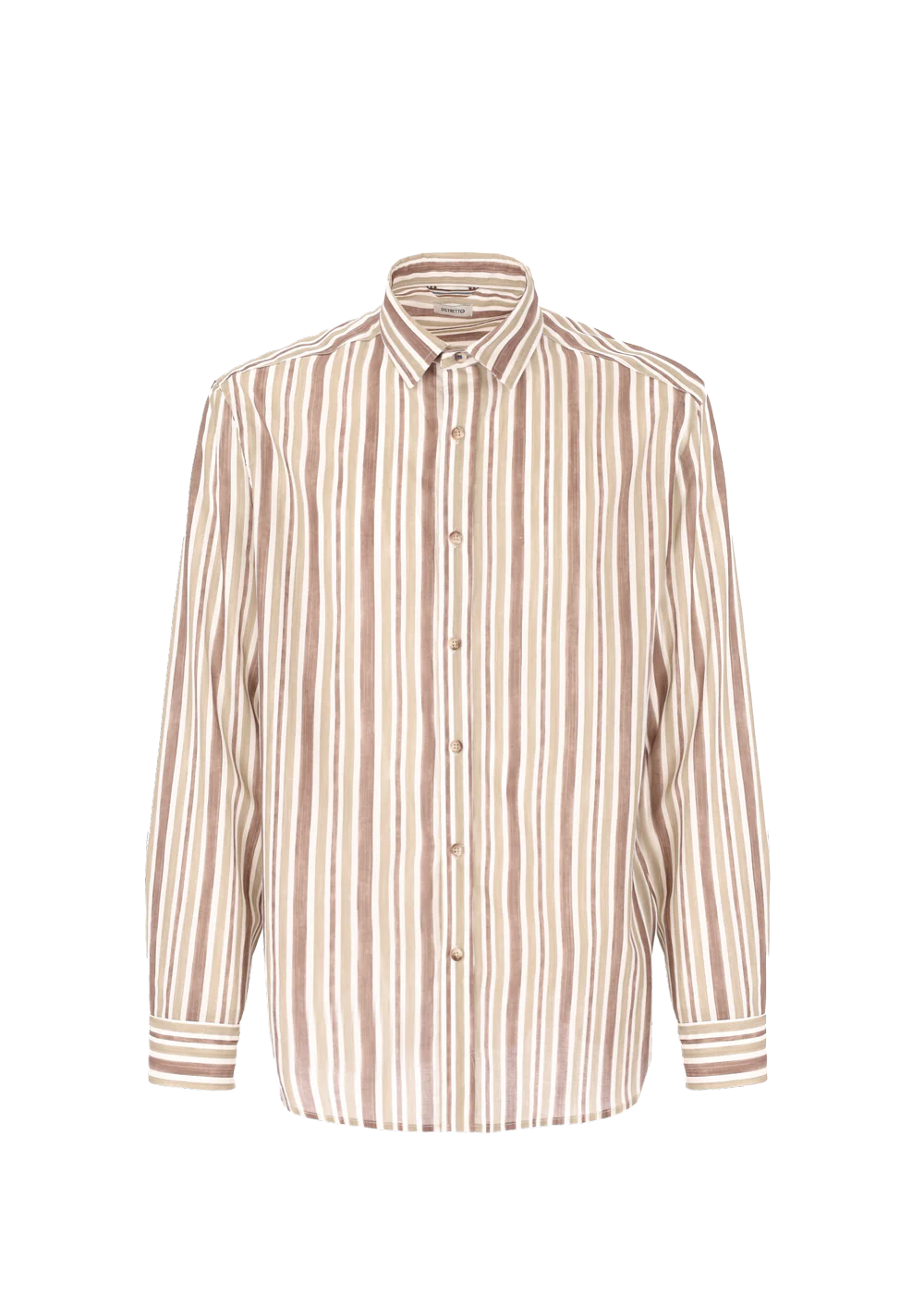 A front facing image of Distretto 12 striped shirt capalbio.