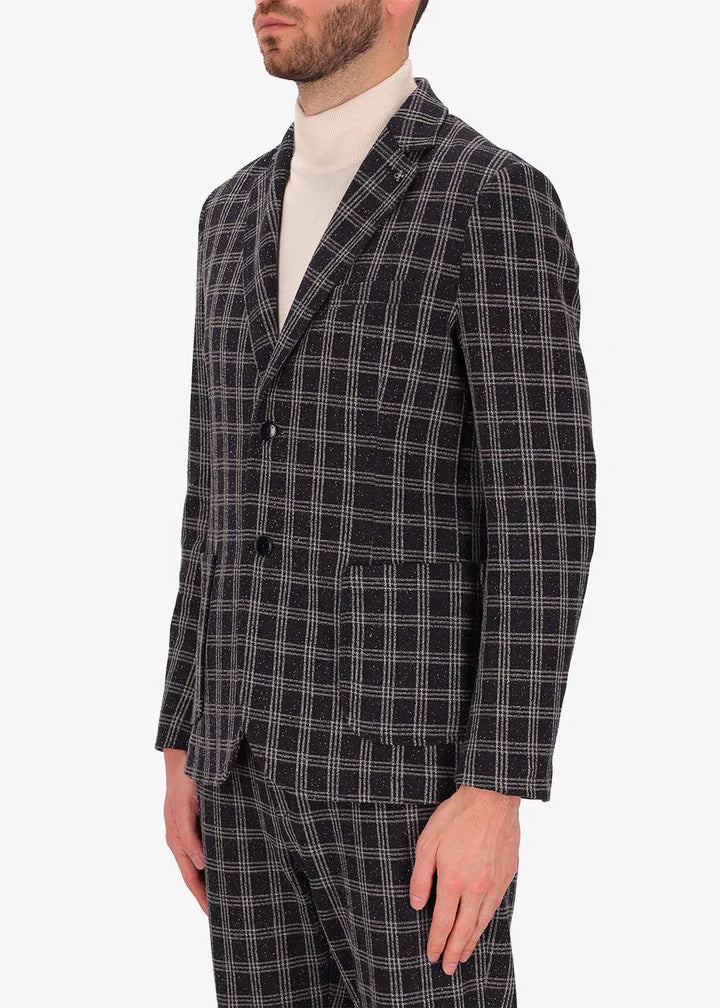 Distretto12 jacket Atelier with striped pattern in navy.