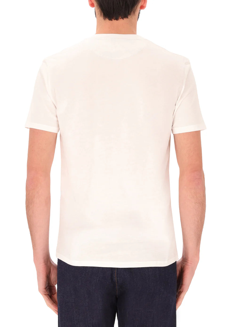 An image of a model wearing a pocket design cotton t shirt from Distretto 12.