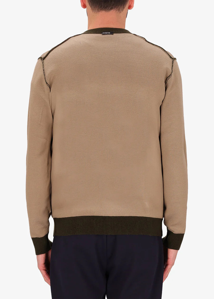 Distretto12 technical softouch jumper knitwear in military.