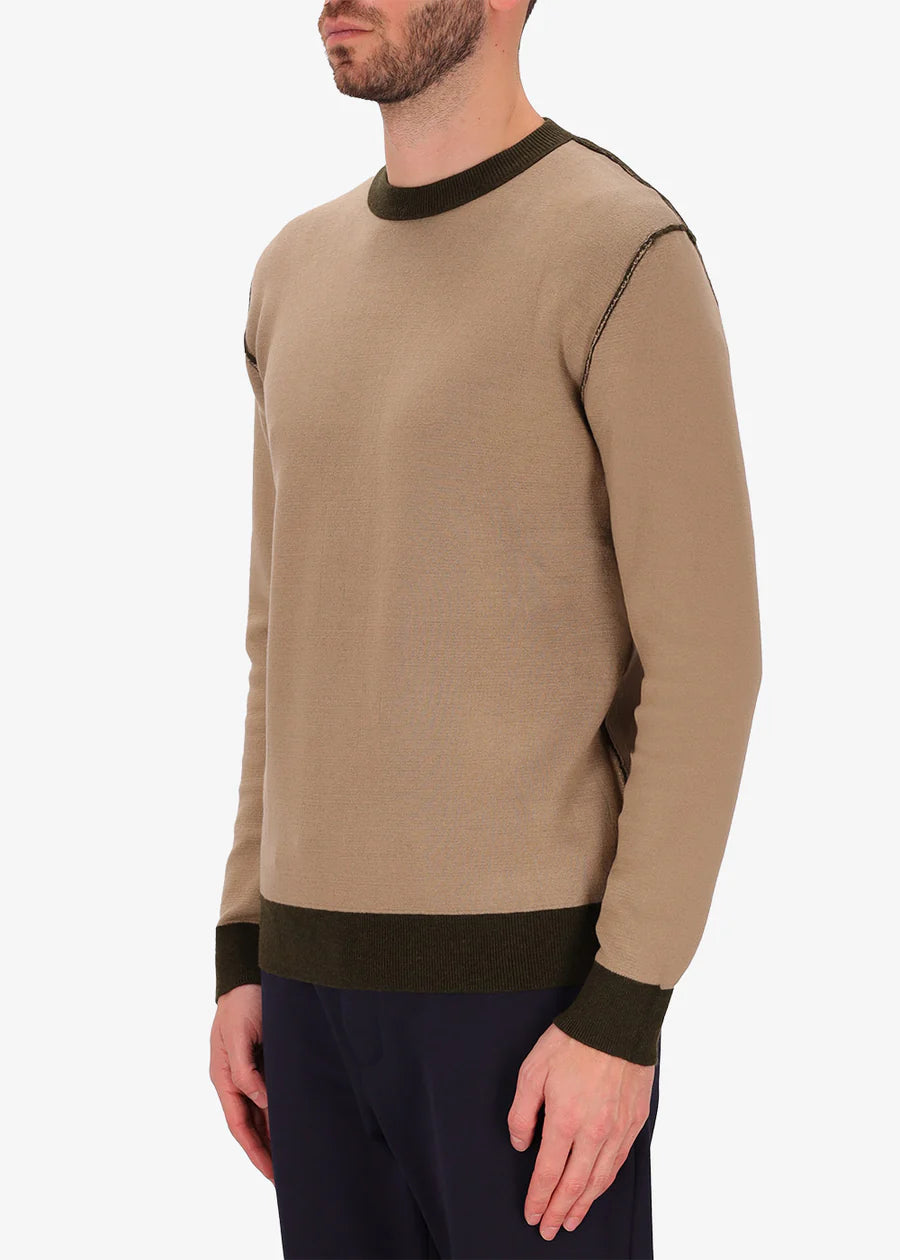 Distretto12 technical softouch jumper knitwear in military.