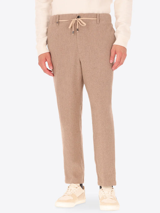 Beige Wool Blend Distretto12 trousers on a male model