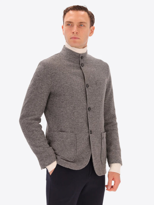 DISTRETTO 12 – SOLID AND MELANGE WOOL BLEND COREANA JACKET ISAIA