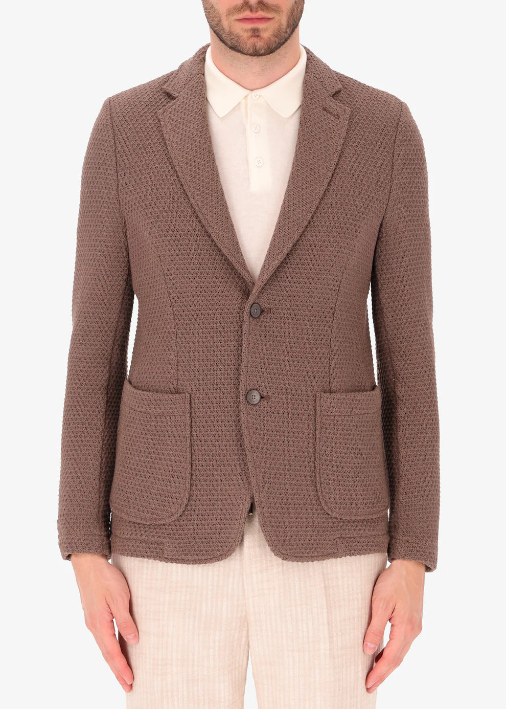 A front facing image of a model wearing Distretto 12 Jacket Pit.