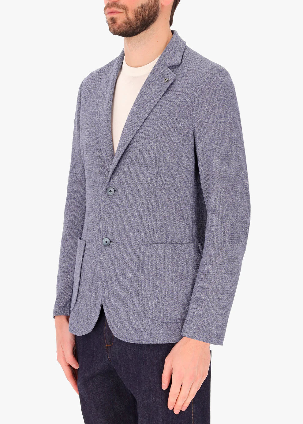 A side facing image of a model wearing Distretto 12 Jacket Regi.