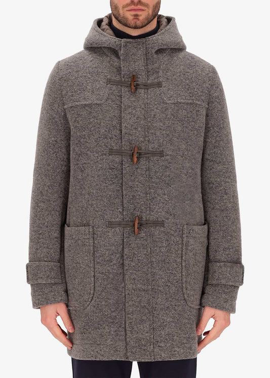 Distretto Coat Montgomery Valentino in grey with hood.