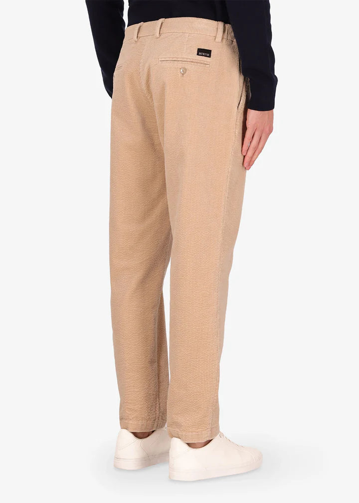 Distretto12 Langa trousers with velvet corduroy effect in sandalwood.