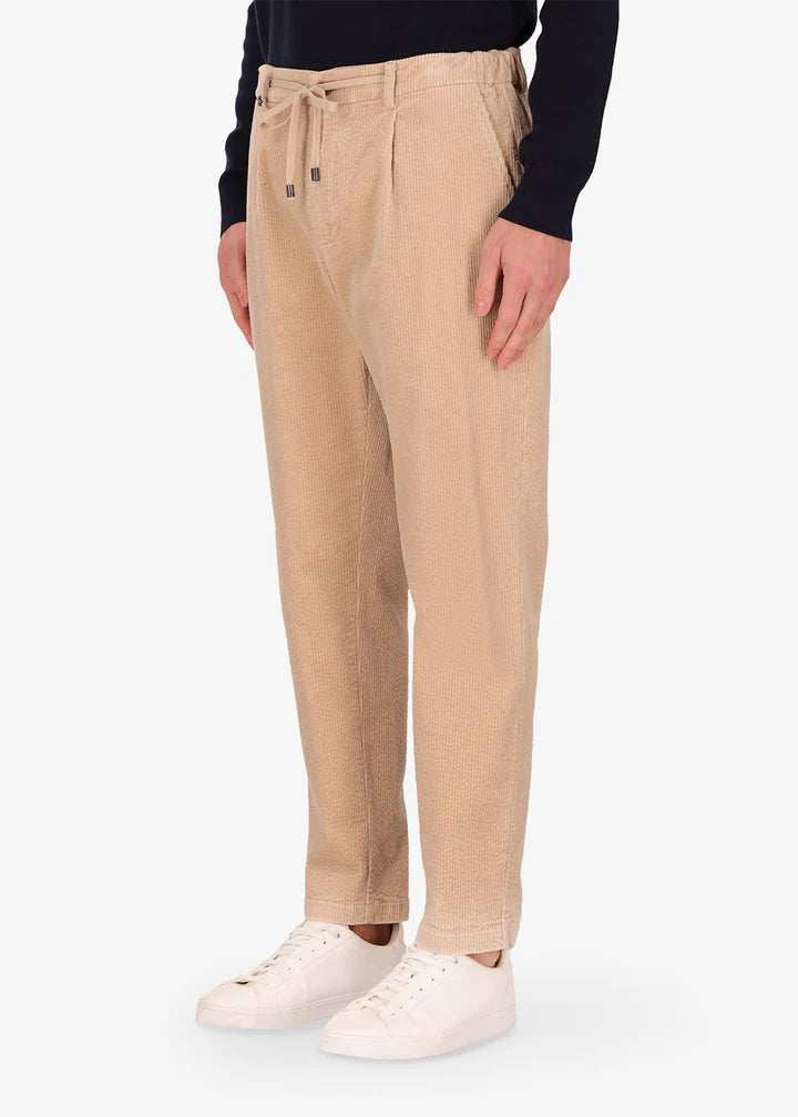 Distretto12 Langa trousers with velvet corduroy effect in sandalwood.