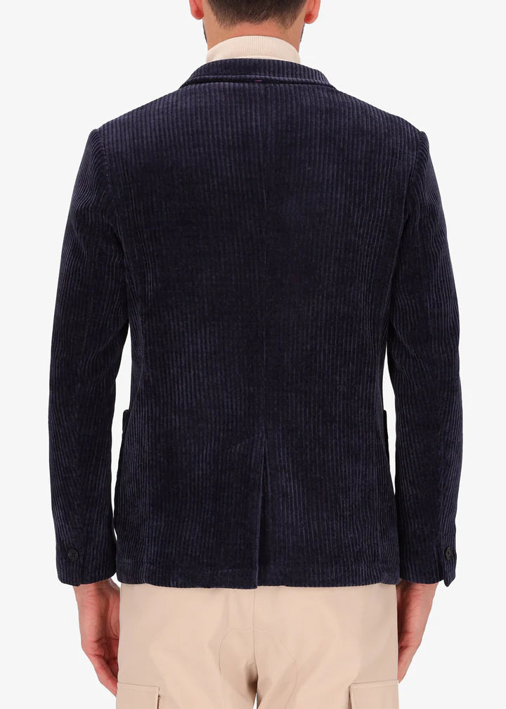 Distretto12 jacket torino in navy with corduroy velvet finish.