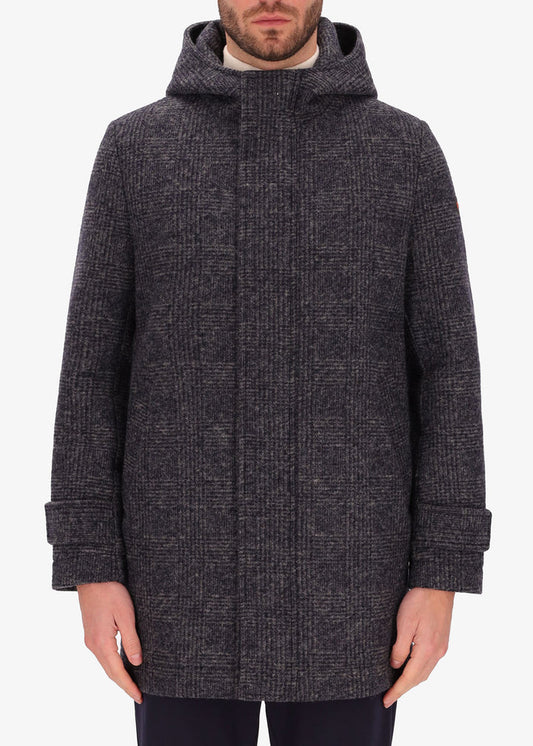 Distretto Coat Parka Amos in grey with hood.