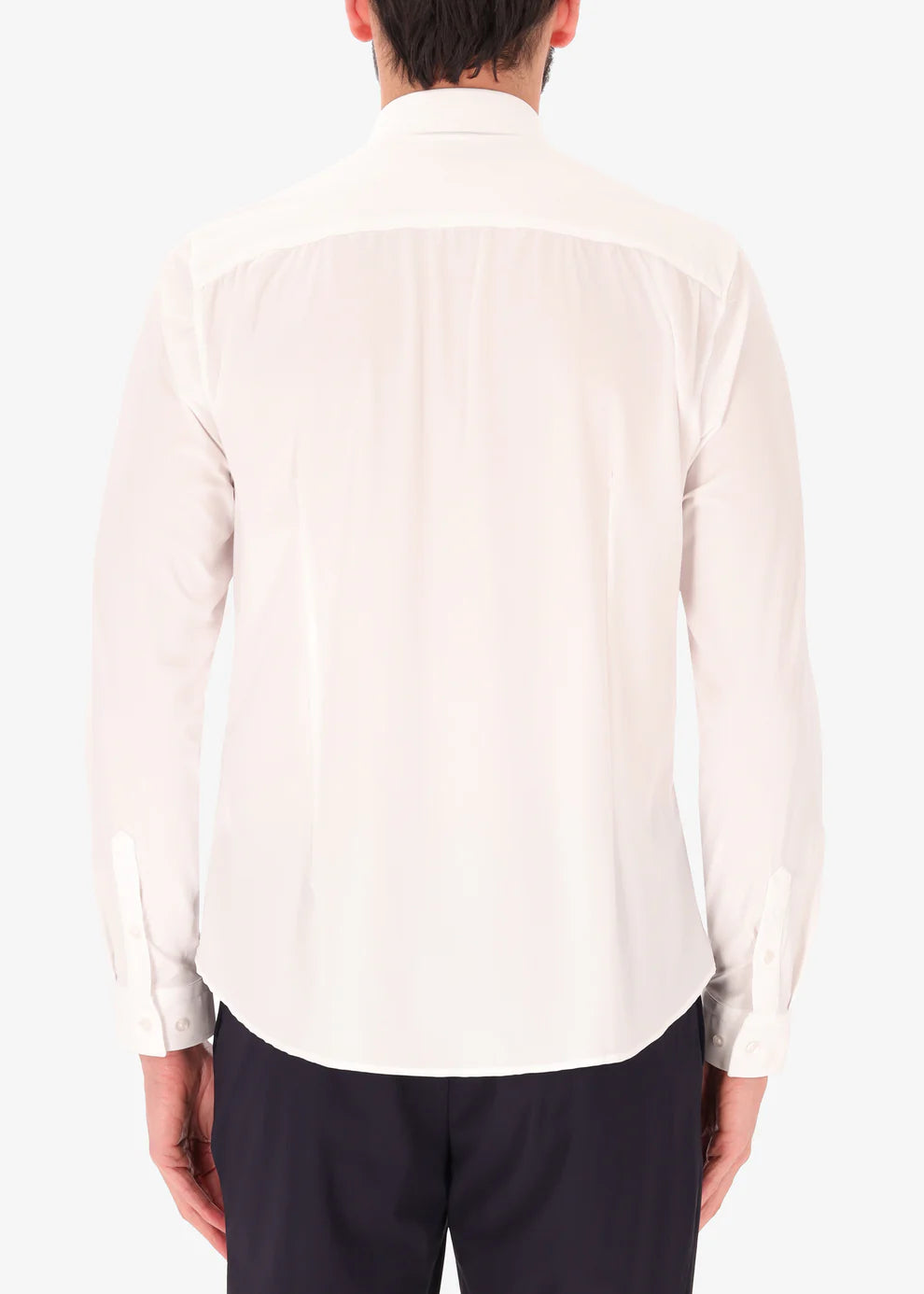 A back facing image of a model wearing Distretto 12 Shirt Tevo.