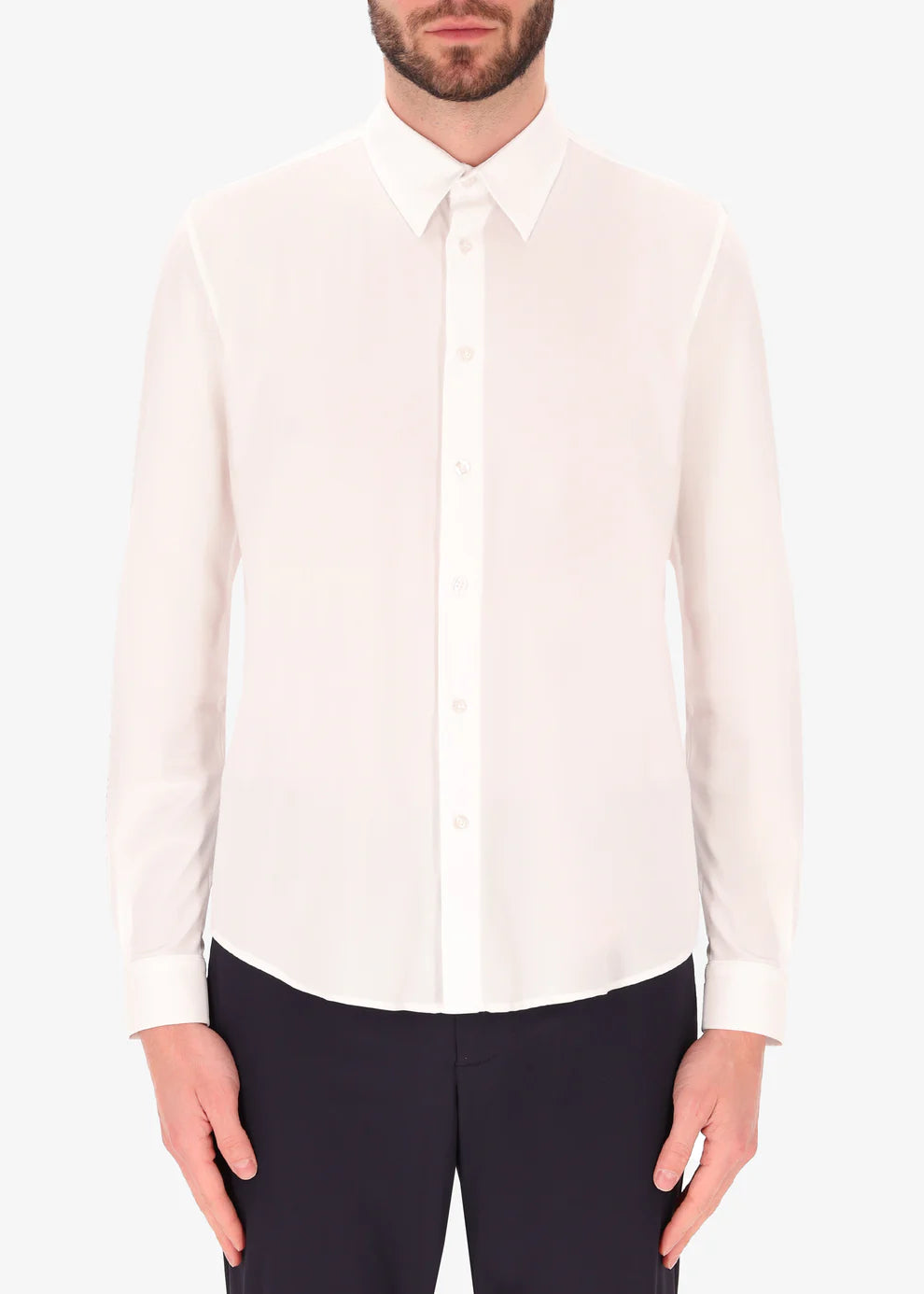 A front facing image of a model wearing Distretto 12 Shirt Tevo.