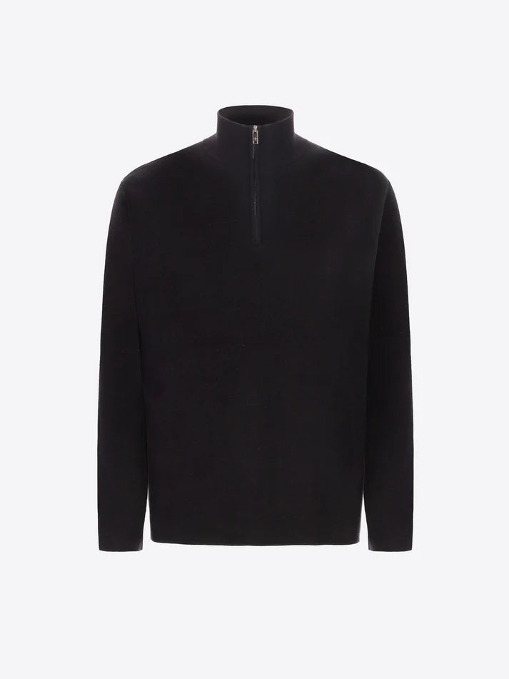 DISTRETTO 12 - VISCOSE-BLEND TURTLE NECK HALF ZIP AYRES