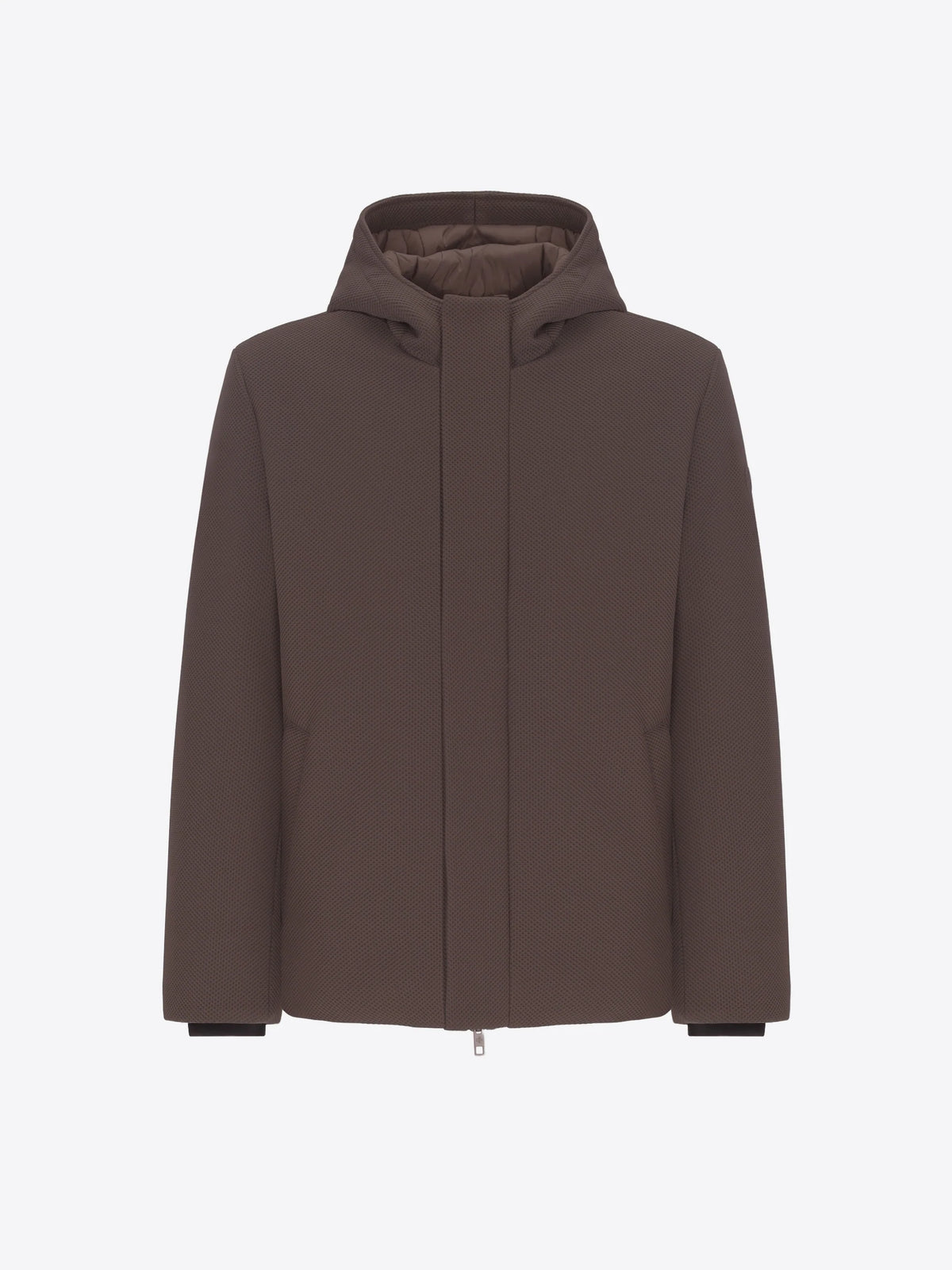DISTRETTO 12 - TECHNICAL PIQUET-EFFECT HOODED JACKET VINCES