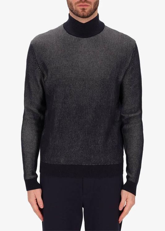 DIstretto 12 crewneck ribbed jumper in blue.