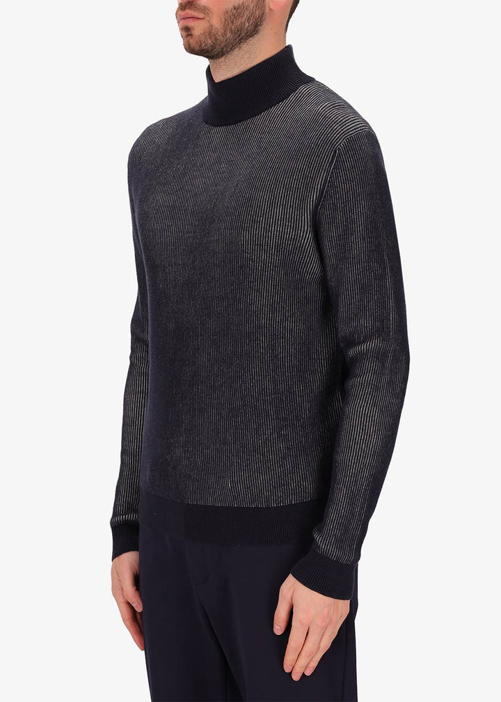 DIstretto 12 crewneck ribbed jumper in blue.