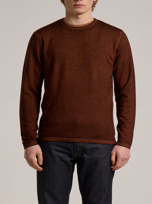 WOOL&CO - EXTRAFINE MERINO WOOL CREW NECK SWEATER