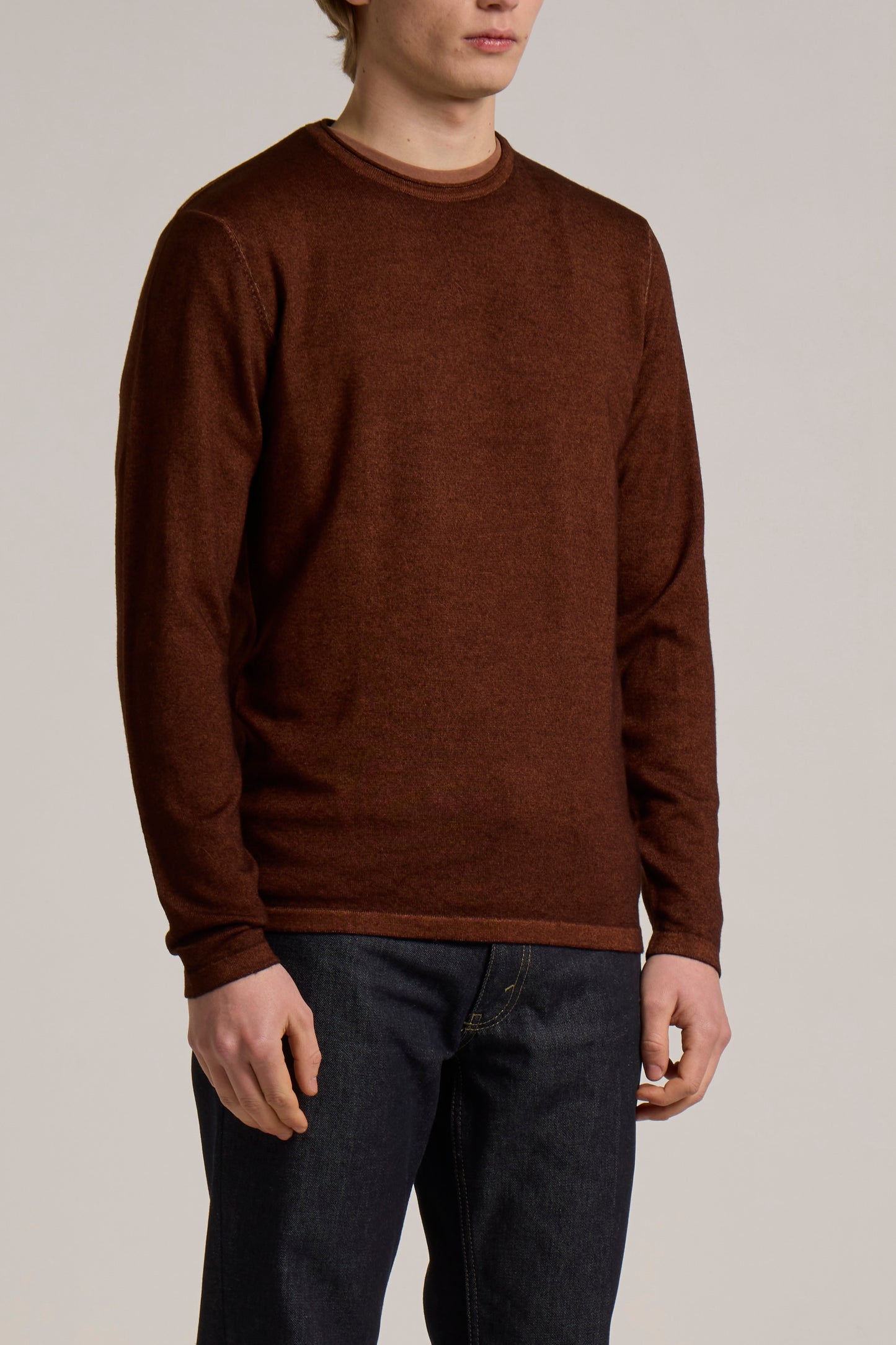 WOOL&CO - EXTRAFINE MERINO WOOL CREW NECK SWEATER
