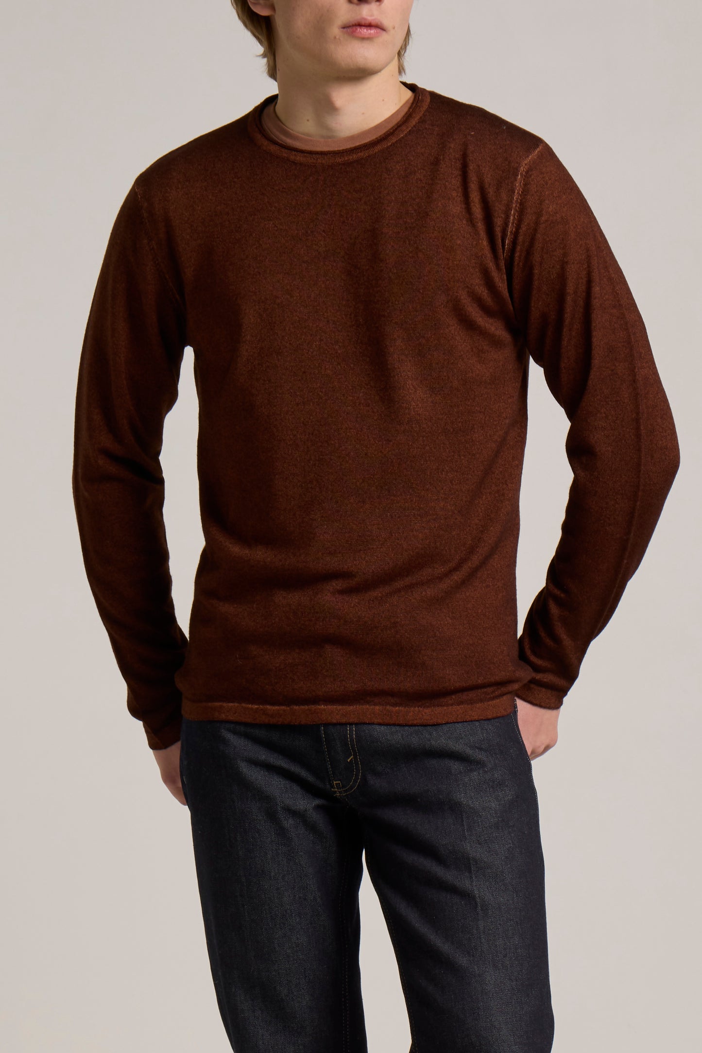 WOOL&CO - EXTRAFINE MERINO WOOL CREW NECK SWEATER
