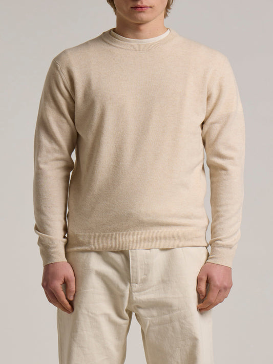 WOOL&CO - CASHMERE & EXTRAFINE VIRGIN MERINOS CREW NECKSWEATER