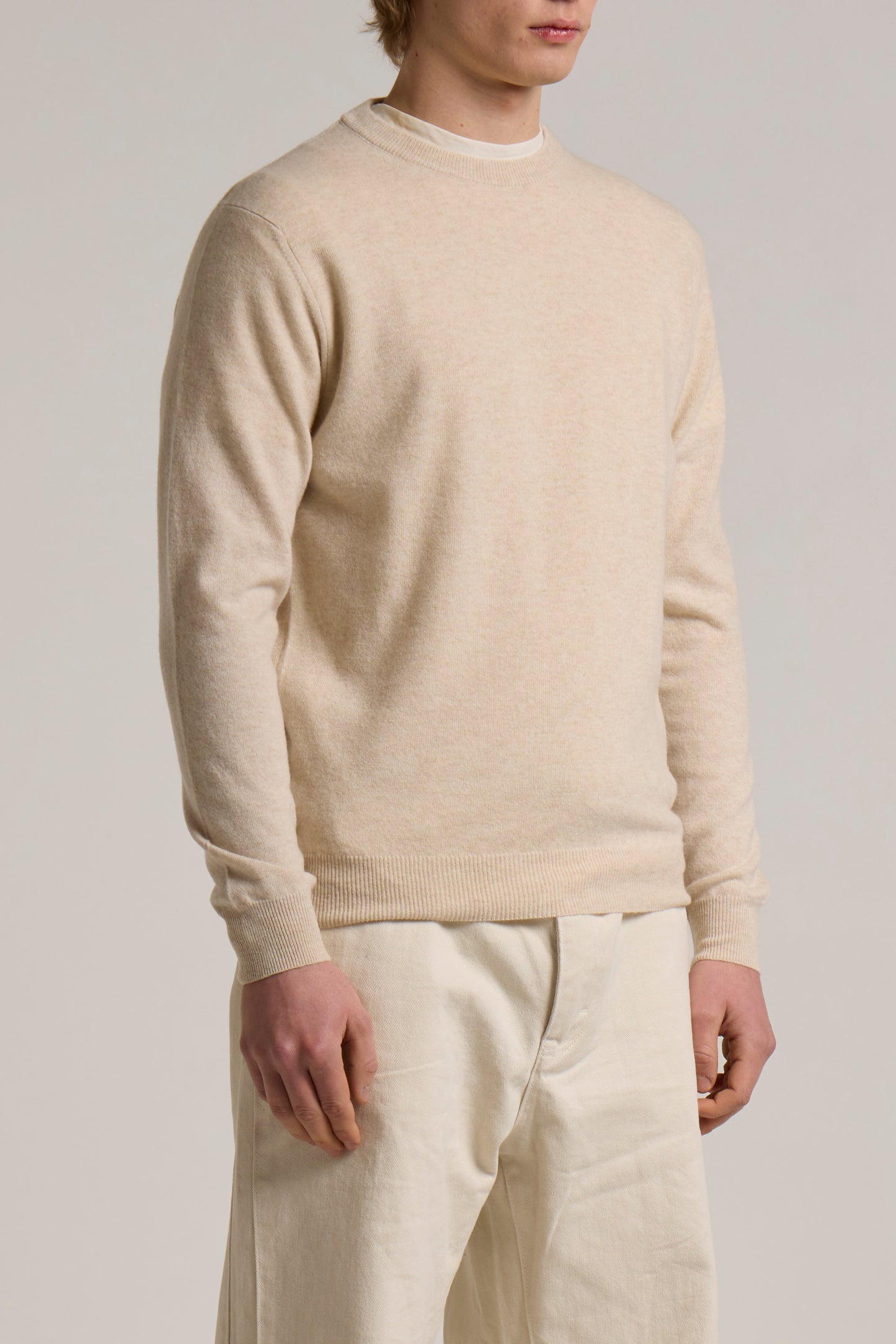 WOOL&CO - CASHMERE & EXTRAFINE VIRGIN MERINOS CREW NECKSWEATER