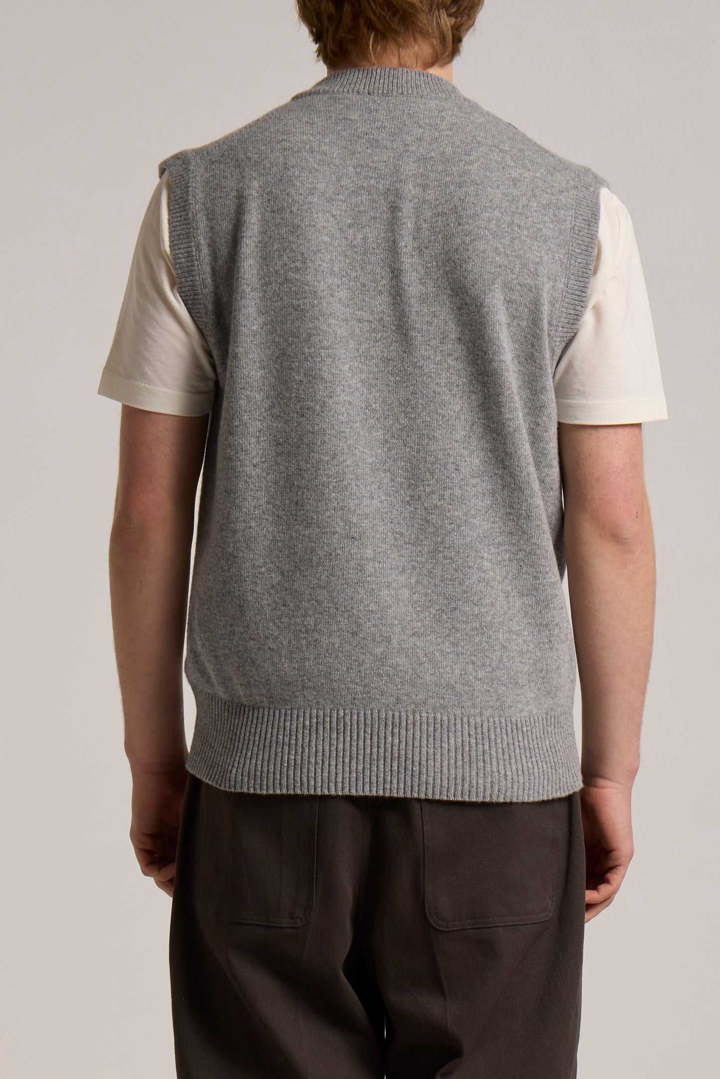 WOOL&CO – CASHMERE & EXTRAFINE VIRGIN MERINO DIAMOND CREW NECK VEST