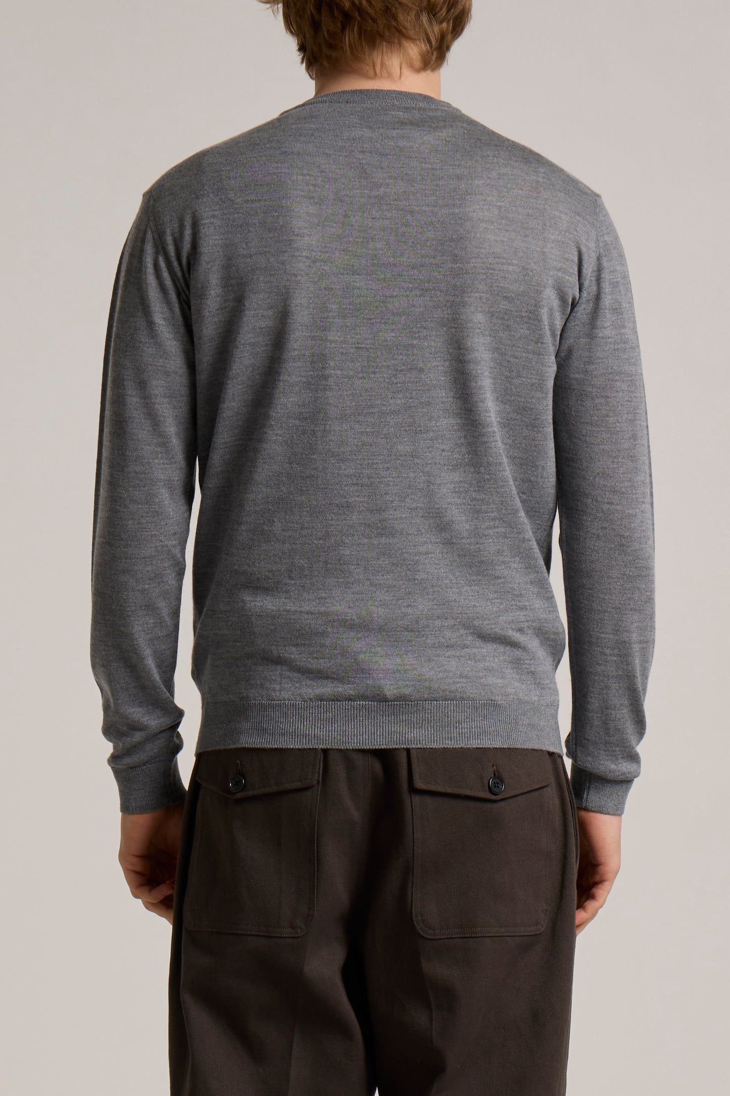 WOOL&CO – THIN EXTRAFINE MERINO WOOL CREW NECK SWEATER