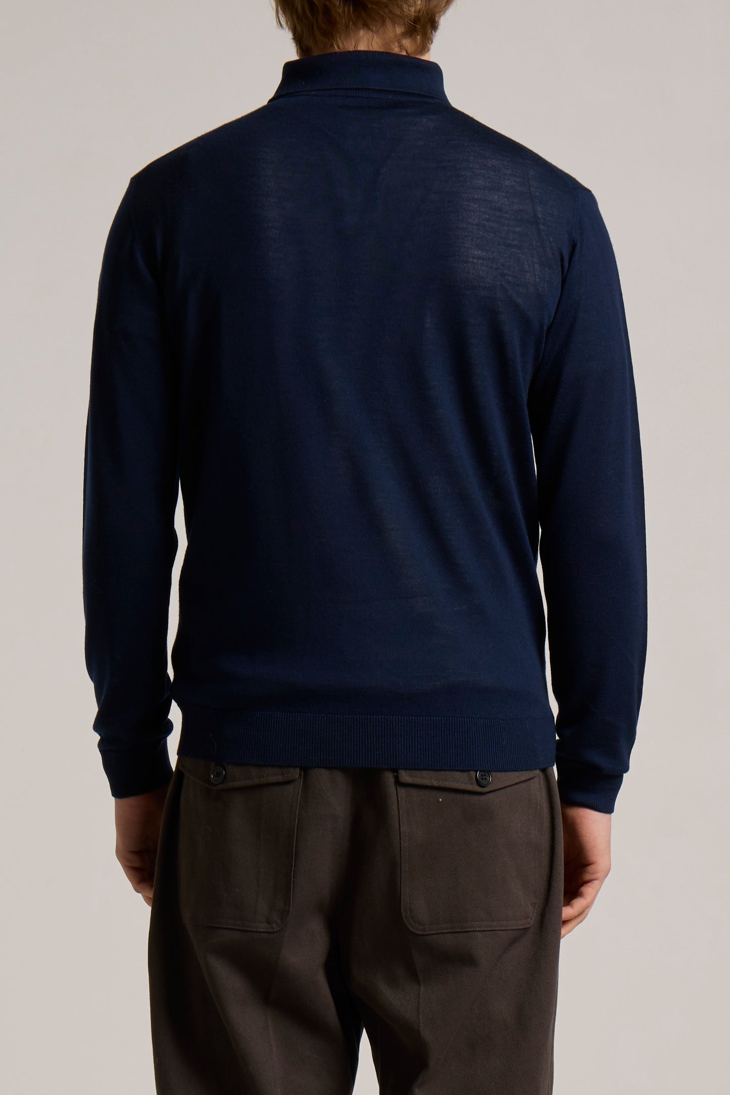 WOOL&CO – THIN EXTRAFINE MERINO WOOL POLO NECK SWEATER WITH 3 BUTTONS