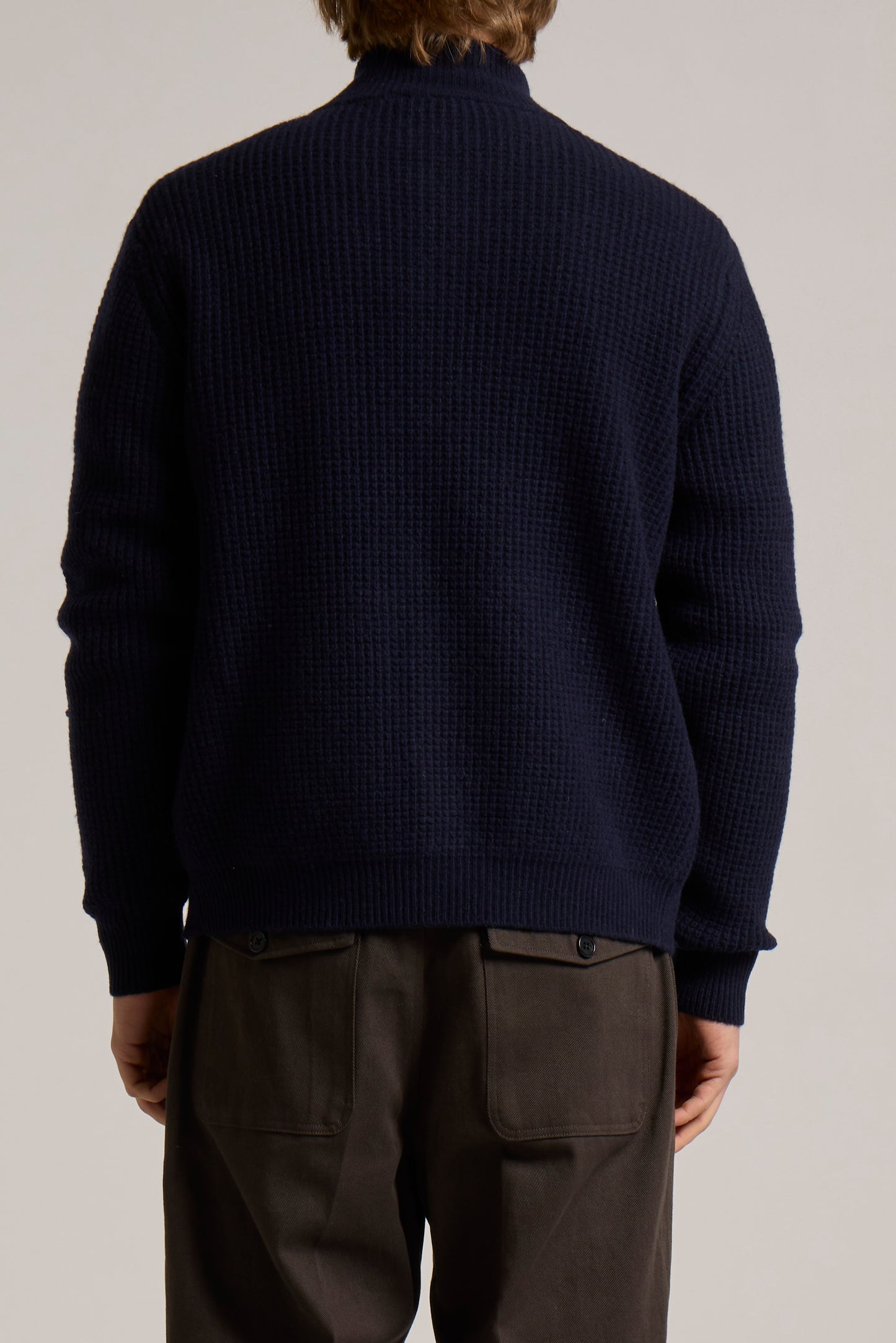 WOOL&CO – LAMBSWOOL KNITTED JACKET WITH SIDE POCKETS