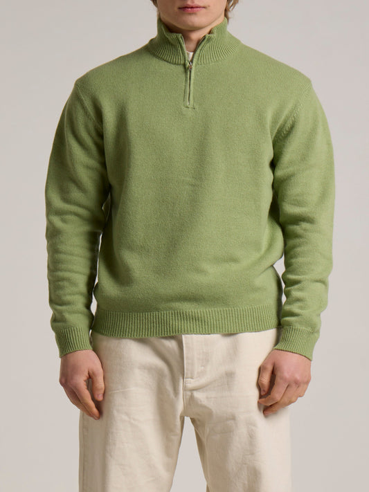 WOOL&CO – LAMBSWOOL ZIPPED HALF NECK SWEATER