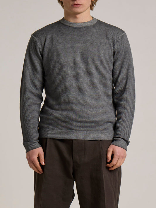 WOOL&CO – EXTRAFINE MERINO WOOL KNITTED CREW NECK SWEATER
