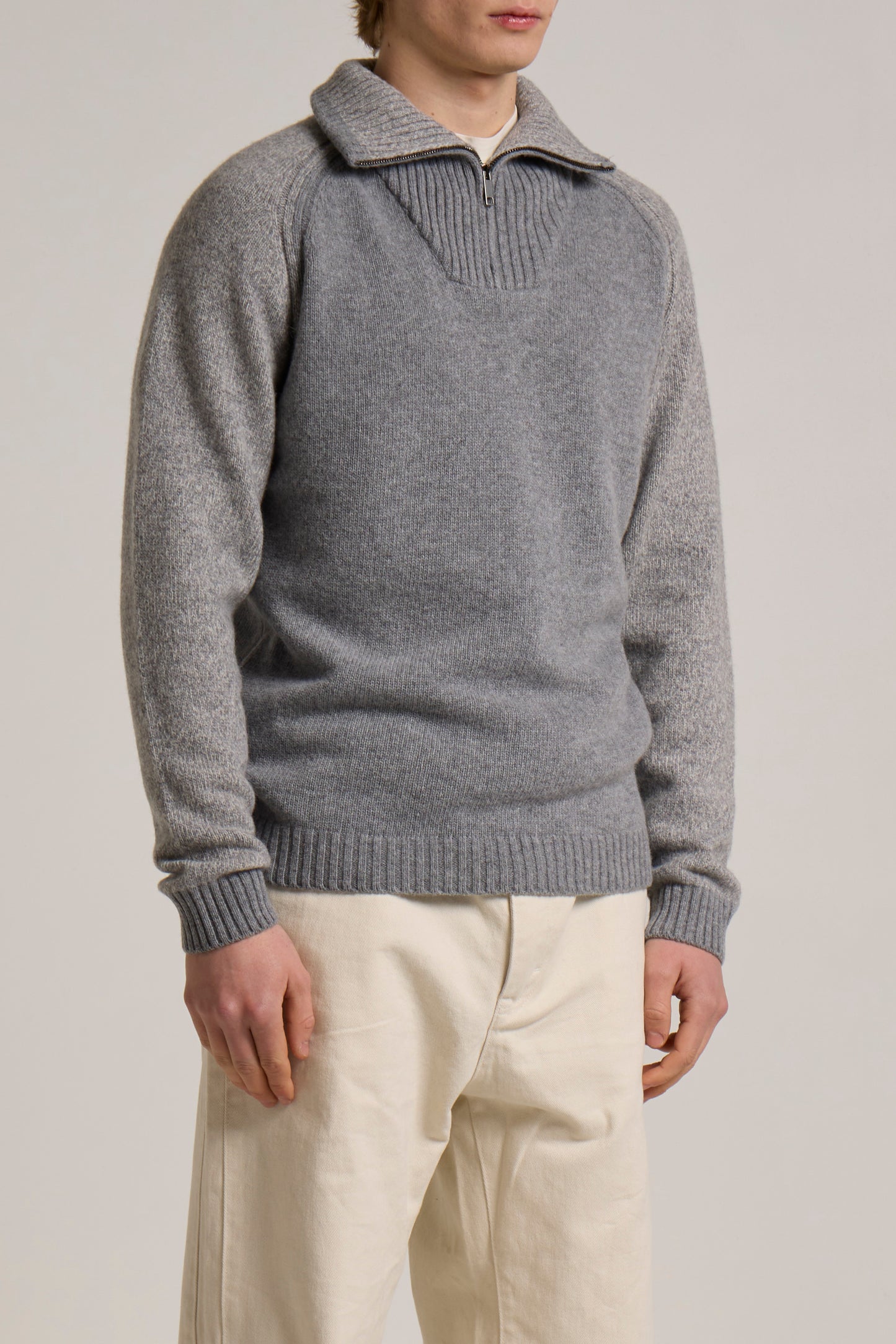 WOOL&CO – LAMBSWOOL HALF ZIP SWEATER