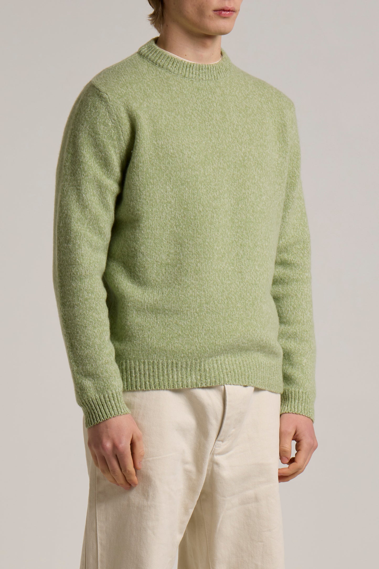 WOOL&CO – LAMBSWOOL SINGLE JERSEY CREW NECK SWEATER
