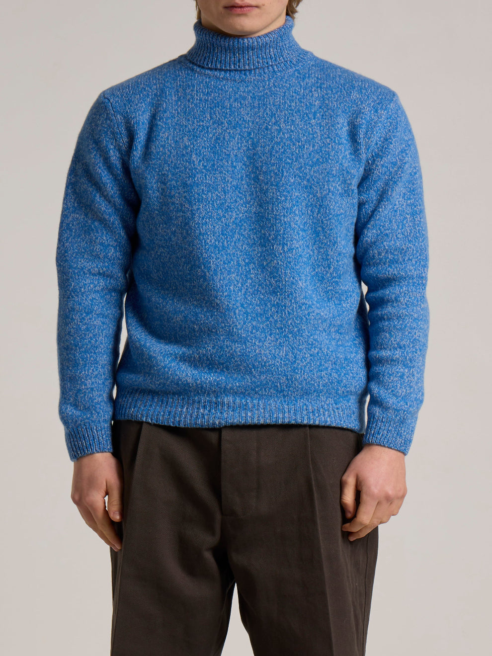 WOOL&CO – LAMBSWOOL SINGLE JERSEY TURTLE NECK SWEATER