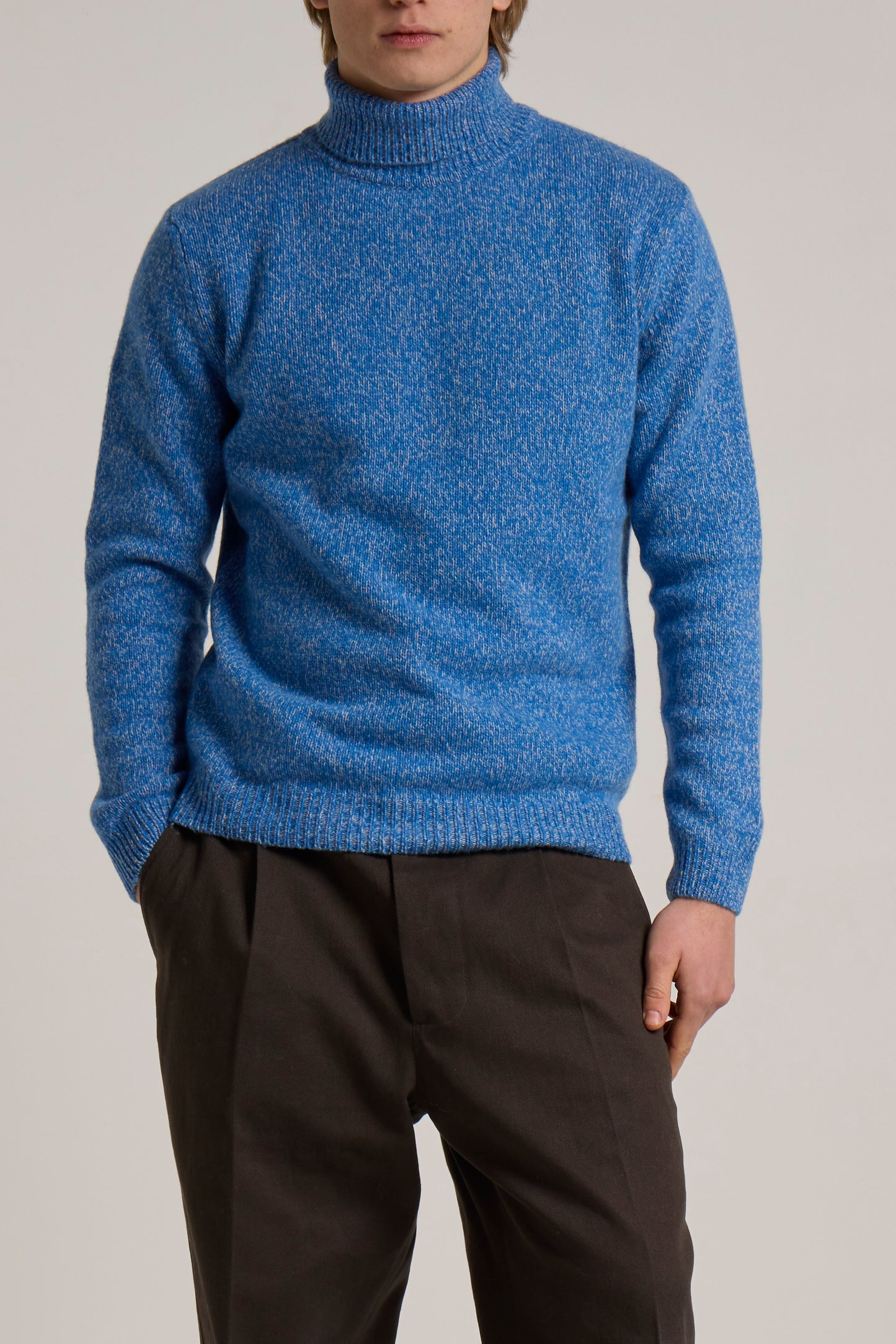 WOOL&CO – LAMBSWOOL SINGLE JERSEY TURTLE NECK SWEATER