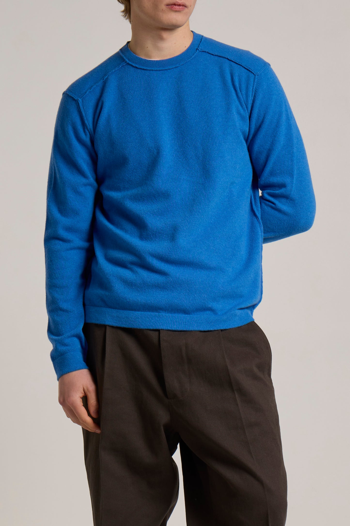 WOOL&CO – WOOL CREW NECK SWEATER WITH TUBULAR FINISHING