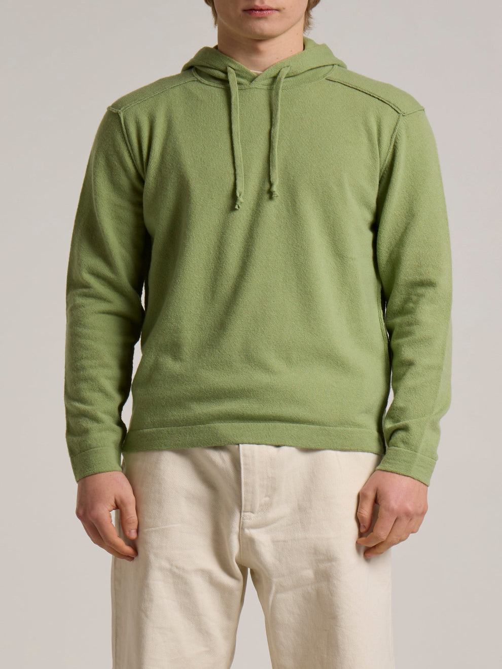 WOOL&CO – WOOL HOODED SWEATER WITH TUBOLAR FINISHING